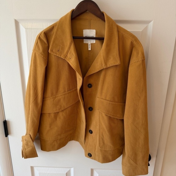 Avec Les Filles Jackets & Blazers - Avec Les Filles Mustard Corduroy Oversized Boxy Jacket